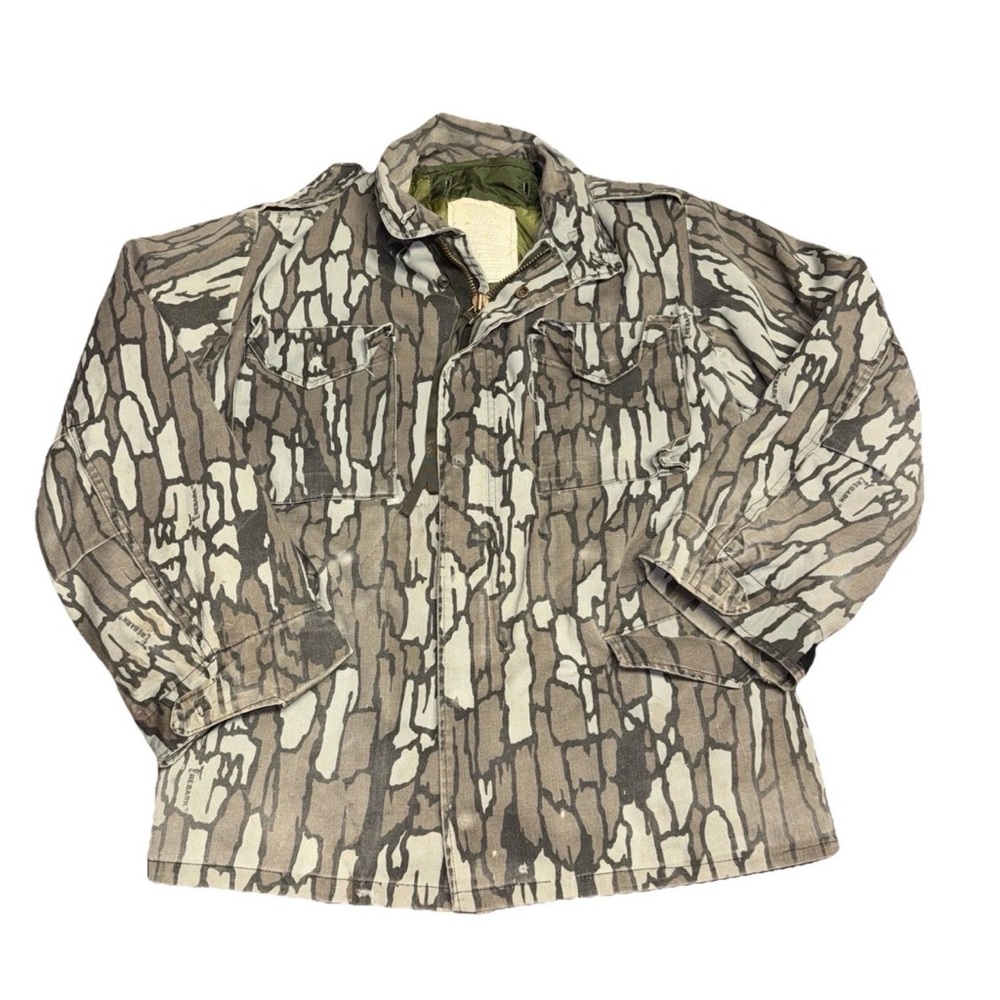 Vintage Trebark Camo Jacket‎ With Removeable Lining 80s Size Small FLAWED Read